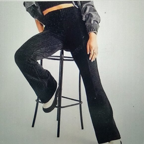 Free People Velvet Black Flare Leggings - Picture 1 of 8